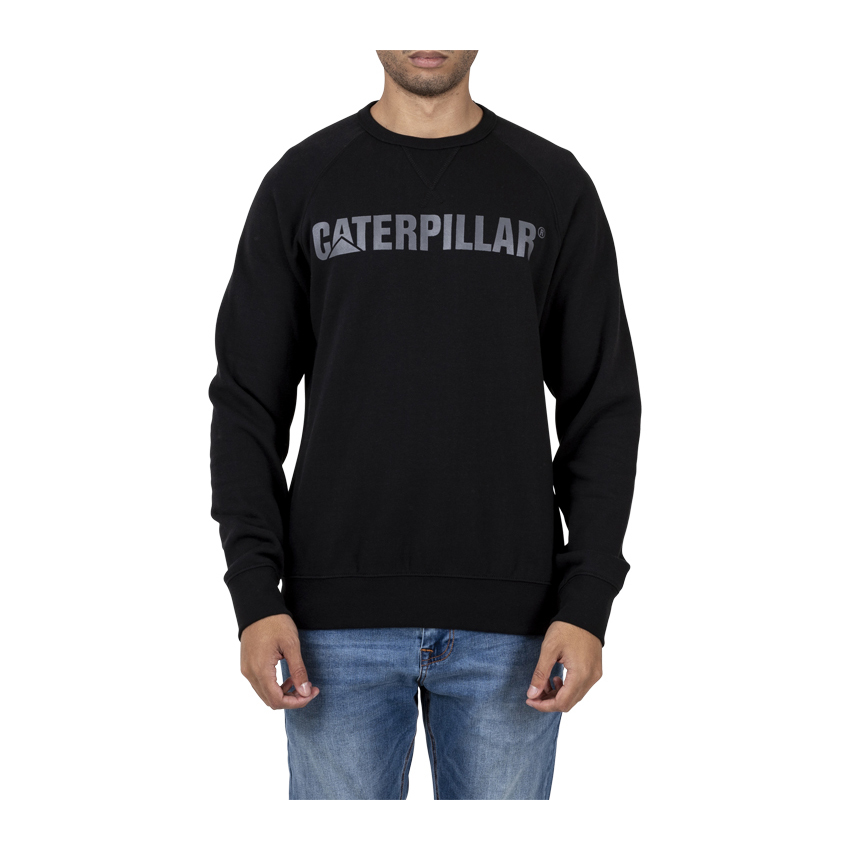 Men's Caterpillar Foundation Crewneck Sweatshirts Black Ireland LOMY25408